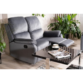 Sofa welurowa rozkładana Spencer II Velvet 136cm szara Signal 2