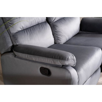 Sofa welurowa rozkładana Spencer II Velvet 136cm szara Signal