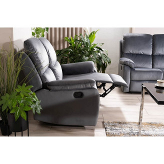 Sofa welurowa rozkładana Spencer II Velvet 136cm szara Signal
