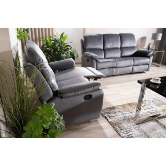 Sofa welurowa rozkładana Spencer II Velvet 136cm szara Signal