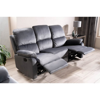 Sofa welurowa rozkładana Spencer III Velvet 193cm szara Signal
