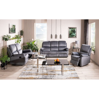 Sofa welurowa rozkładana Spencer III Velvet 193cm szara Signal