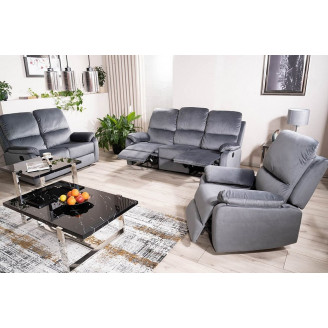 Sofa welurowa rozkładana Spencer III Velvet 193cm szara Signal