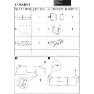 Sofa welurowa rozkładana Spencer III Velvet 193cm szara Signal