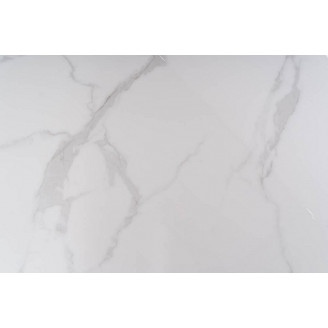 Stół okrągły ceramiczny Talia 120cm biały marmur/czarny mat Signal