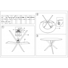 Stół okrągły ceramiczny Talia 120cm biały marmur/czarny mat Signal