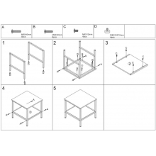 Stolik stolików kwadratowych Wendy brąz rustykalny/czarny Signal