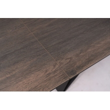 Stół rozkładany nowoczesny Westin Ceramic 160x90cm brązowy efekt drewna/czarny mat Signal