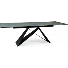 Stół rozkładany nowoczesny Westin Ceramic 160x90cm turkusowy ossido verde/czarny mat Signal