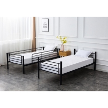 Łóżko piętrowe metalowe Bunky 90x200cm czarne Halmar