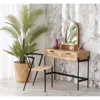 Konsola boho z szufladami Carmen 104x35cm naturalny/czarny Halmar