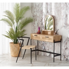 Konsola boho z szufladami Carmen 104x35cm naturalny/czarny Halmar