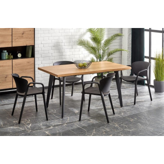 Stół rozkładany loft Dickson II 150x90cm dąb naturalny/czarny Halmar