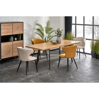 Stół rozkładany loft Dickson II 150x90cm dąb naturalny/czarny Halmar