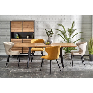 Stół rozkładany loft Dickson II 150x90cm dąb naturalny/czarny Halmar
