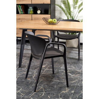 Stół rozkładany loft Dickson II 150x90cm dąb naturalny/czarny Halmar