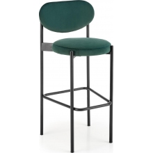 Krzesło barowe welurowe H108 65cm zielony/czarny Halmar