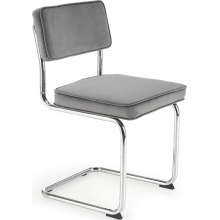 Krzesło welurowe na płozie K510 szare Halmar