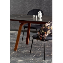 Stół rozkładany Lozano 140x82cm czarny marmur/orzech Halmar