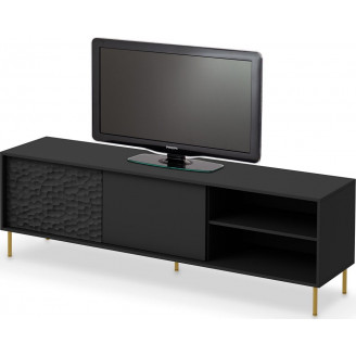 Szafka rtv na nóżkach Bullet 180x41cm czarny/złoty Halmar