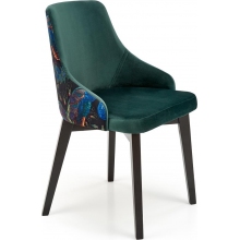 Krzesło welurowe z dekoracyjnym oparciem Endo zielone Halmar