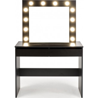 Toaletka z szufladami i lustrem Hollywood 94x43cm czarna Halmar