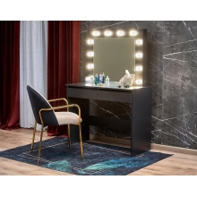 Toaletka z szufladami i lustrem Hollywood 94x43cm czarna Halmar