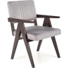Krzesło drewniane vintage Memory Velvet szary/heban Halmar