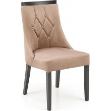 Krzesło welurowe na drewnianych nogach Royal beżowy/czarny Halmar