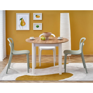 Stół okrągły rozkładany Ringo 102cm dąb craft/biały Halmar