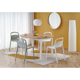 Stół okrągły rozkładany Ringo 102cm dąb craft/biały Halmar
