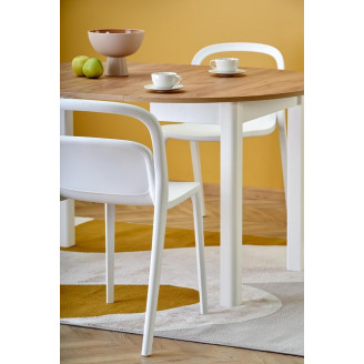 Stół okrągły rozkładany Ringo 102cm dąb craft/biały Halmar