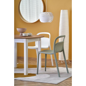 Stół okrągły rozkładany Ringo 102cm dąb craft/biały Halmar