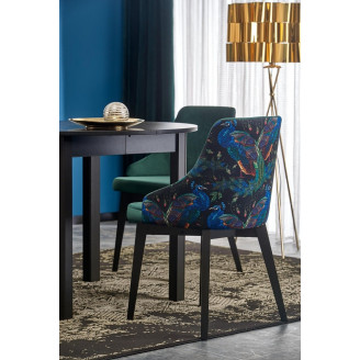 Stół okrągły rozkładany Ringo 102cm czarny Halmar