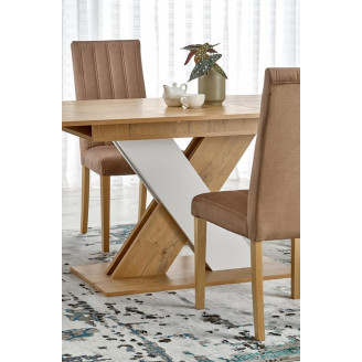 Stół rozkładany na jednej nodze Xarelto 130x85cm dąb lancelot/biały Halmar
