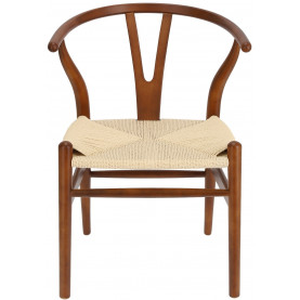 Stylowe Krzesło drewniane skandynawskie Wicker jasnobrazowy/beż D2.Design do kuchni, salonu i restauracji. 2
