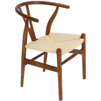 Stylowe Krzesło drewniane skandynawskie Wicker jasnobrazowy/beż D2.Design do kuchni, salonu i restauracji.