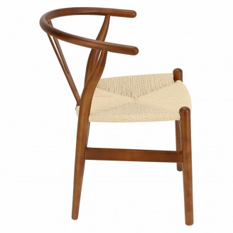 Stylowe Krzesło drewniane skandynawskie Wicker jasnobrazowy/beż D2.Design do kuchni, salonu i restauracji.