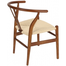 Stylowe Krzesło drewniane skandynawskie Wicker jasnobrazowy/beż D2.Design do kuchni, salonu i restauracji.