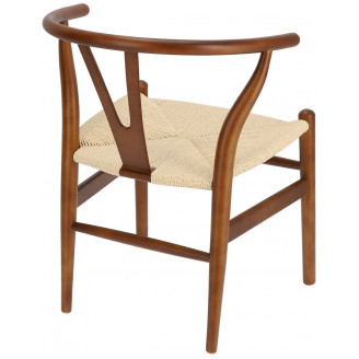 Stylowe Krzesło drewniane skandynawskie Wicker jasnobrazowy/beż D2.Design do kuchni, salonu i restauracji.