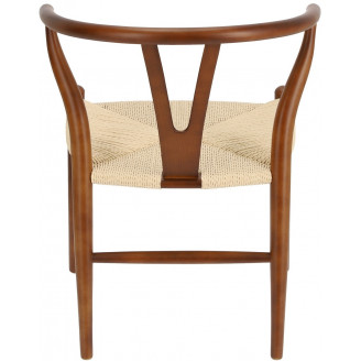 Stylowe Krzesło drewniane skandynawskie Wicker jasnobrazowy/beż D2.Design do kuchni, salonu i restauracji.