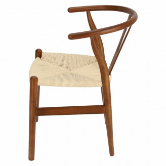 Stylowe Krzesło drewniane skandynawskie Wicker jasnobrazowy/beż D2.Design do kuchni, salonu i restauracji.