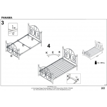 Łóżko metalowe 140x200 Halmar Panama - Białe, Tanie