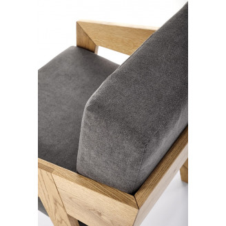 Fotel tapicerowany Freedom Halmar | Dąb naturalny/Popiel | Sklep meblowy