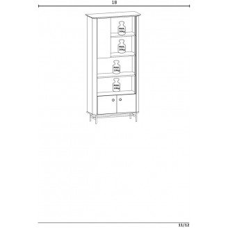 Regał stojący Smart Halmar | 196cm | Dąb naturalny/czarny