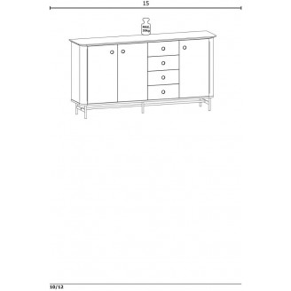 Komoda Retro Halmar Smart 167cm | Dąb Naturalny/Czarny
