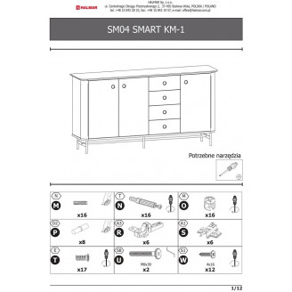 Komoda Retro Halmar Smart 167cm | Dąb Naturalny/Czarny