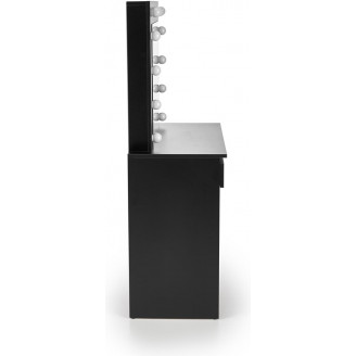 Toaletka z szufladami i lustrem LED Halmar | Czarna 94x43cm