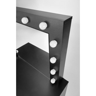Toaletka z szufladami i lustrem LED Halmar | Czarna 94x43cm