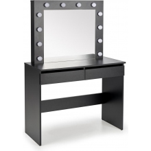 Toaletka z szufladami i lustrem LED Halmar | Czarna 94x43cm